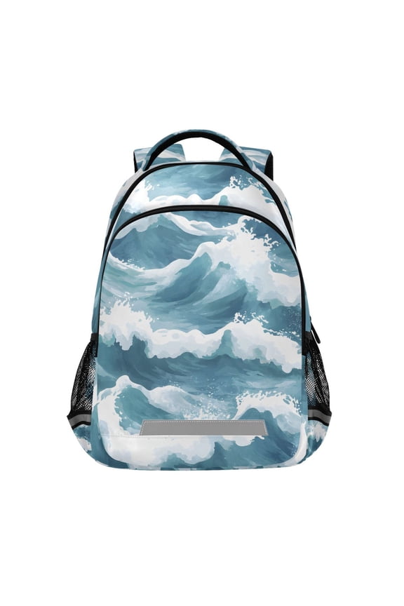 Blue View Sea Backpack Elementary School Bag Bookbag Travel Rucksack