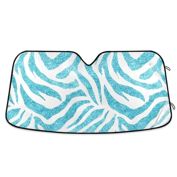 ALAZA Blue Zebras Pattern Car Windshield Sun Shade Foldable UV Ray Sunshade Visor Protector 53 x 23.5in