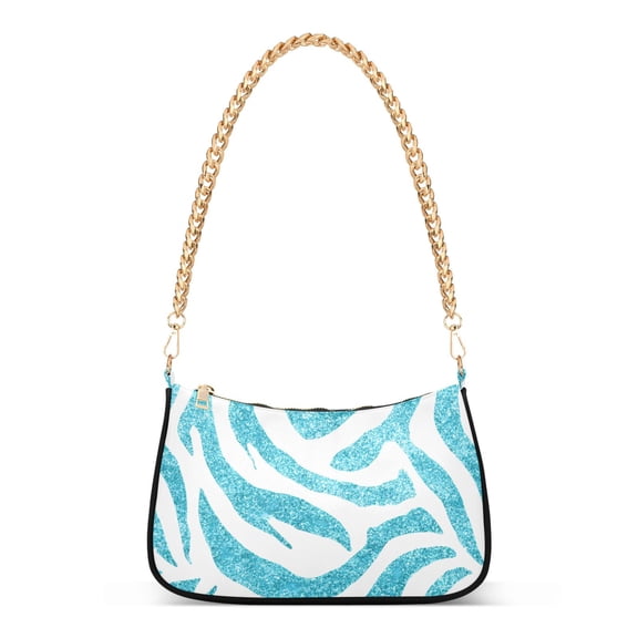 ALAZA Blue Zebras Pattern Women's Chain Shoulder Bag Hobo Handbag Tote Crossbody Purse