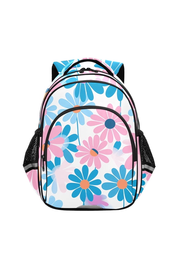 Blue and Pink Sunflowers School Backpack Elementary Bag Bookbag Travel Rucksack