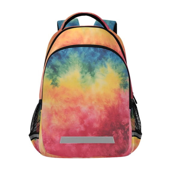ALAZA Blue and Red Tie Dye Backpack Elementary School Bag Bookbag Travel Rucksack
