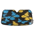 thumbnail image 1 of ALAZA Blue and Yellow Butterflies Windshield Sun Shade Car Foldable Visor Block UV Rays Protector 55"x27.6", 1 of 8