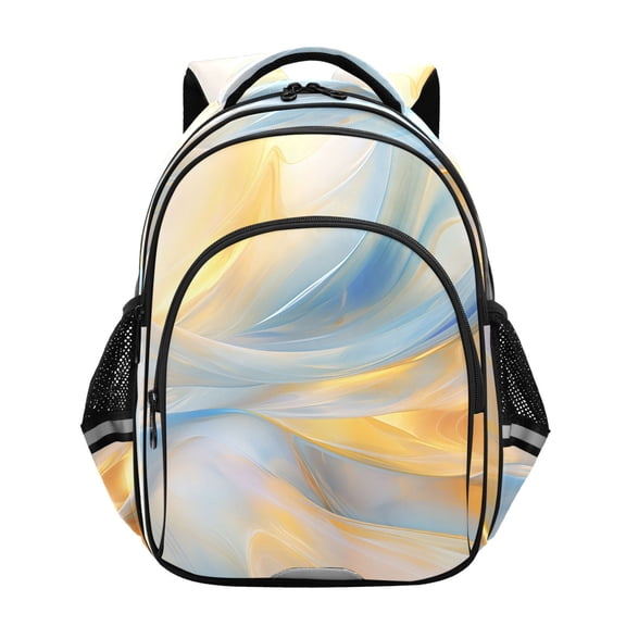 ALAZA Blue and Yellow Marble School Backpack Elementary Bag Bookbag Travel Rucksack