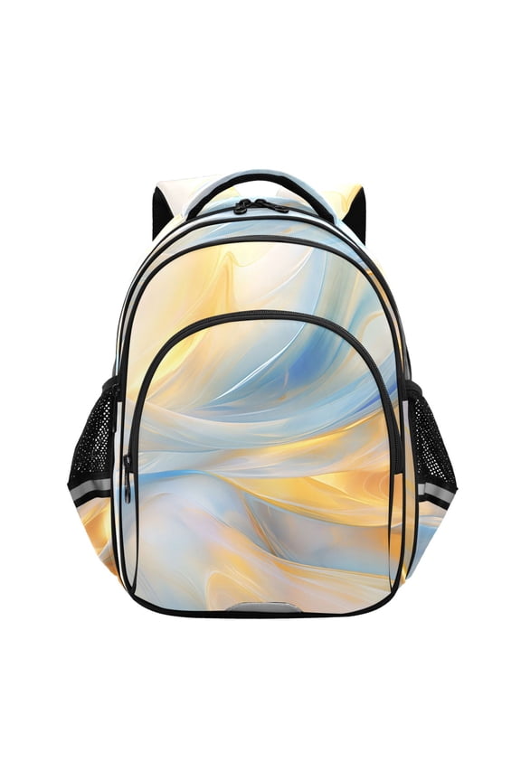 Blue and Yellow Marble School Backpack Elementary Bag Bookbag Travel Rucksack