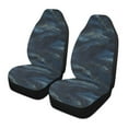 thumbnail image 1 of ALAZA Blue with Golden Marble Car Seat Covers 2 PCs Universal Auto Front Seats Interior Protector, 1 of 7