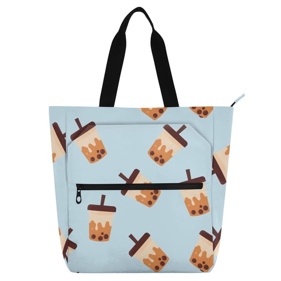 ALAZA Boba Bubble Tea Blue School Book Bag Kids Tote Bags Handbag