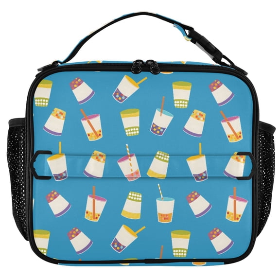 ALAZA Boba Bubble Tea Insulated Lunch Box Lunch Bag Cooler Tote with Shoulder Strap
