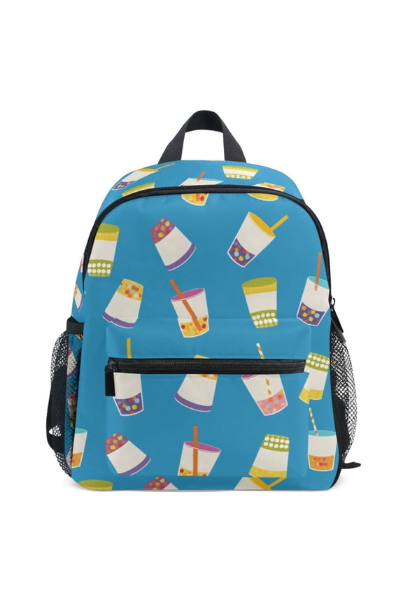 Boba Bubble Tea Pattern School Backpack Student Bookbag Mini Bag