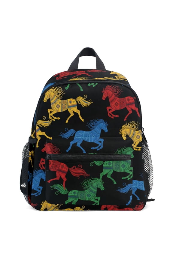 Bohemia Horses Pattern School Backpack Student Bookbag Mini Bag