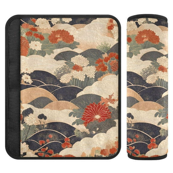ALAZA Bohemia Vintage Hand Paint Car Seat Belt Adjuster Neck Covers Shoulder Cushions Pads M