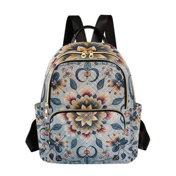 ALAZA Bohemian Floral Medallion Womens Travel Laptop Backpack Large Daypack Ladies Shoulder Bags M