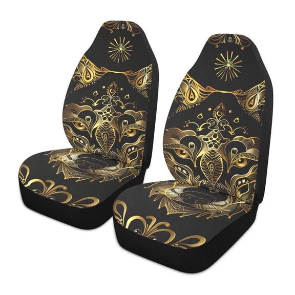 ALAZA Boho Cool Wolf Car Seat Covers 2 PCs Universal Auto Front Seats Interior Protector