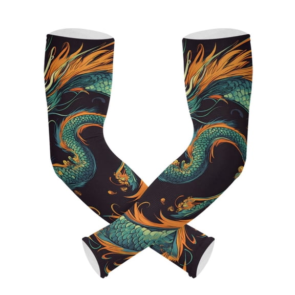 ALAZA Boho Dragon UV Sun Protection Arm Sleeves UPF 50+ Compression Cooling Sleeve 1 Pair