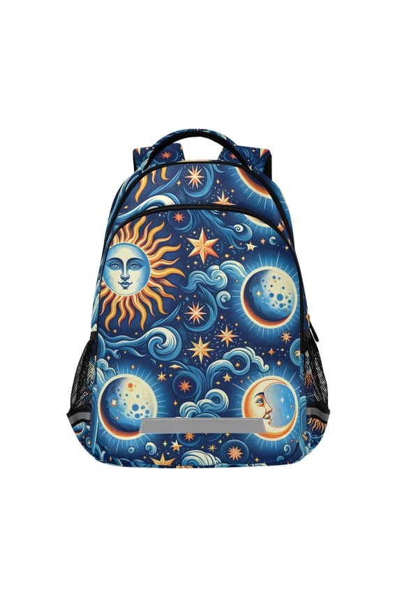 Boho Mandala Moon Backpack Elementary School Bag Bookbag Travel Rucksack
