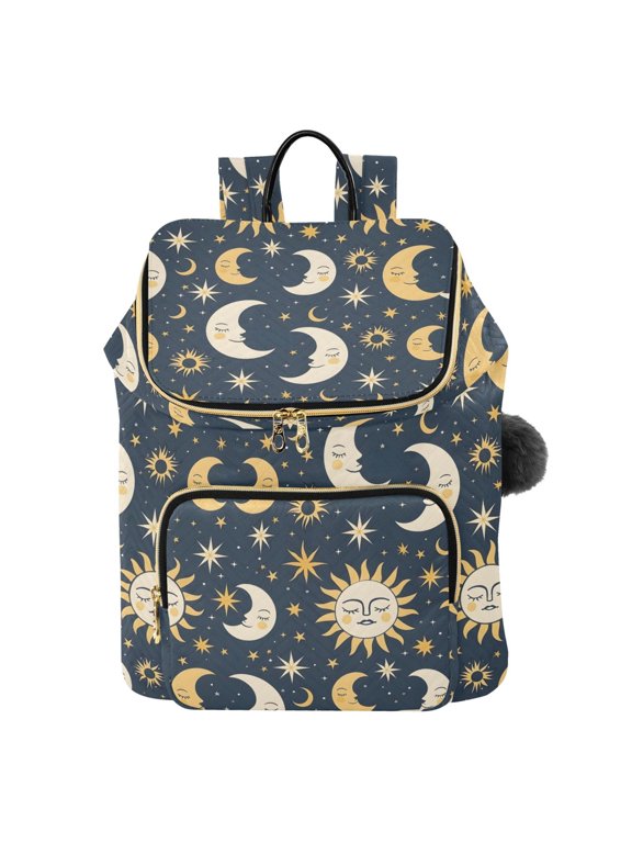 Boho Moon and Star Travel Backpack Laptop Bag Large Capacity Daypack