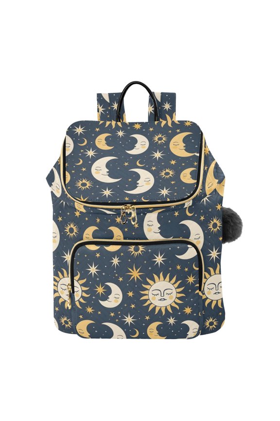 Boho Moon and Star Travel Backpack Laptop Bag Large Capacity Daypack