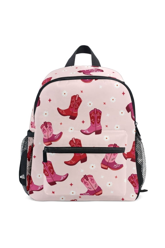 Boots Daisy Flower Pattern School Backpack Student Bookbag Mini Bag