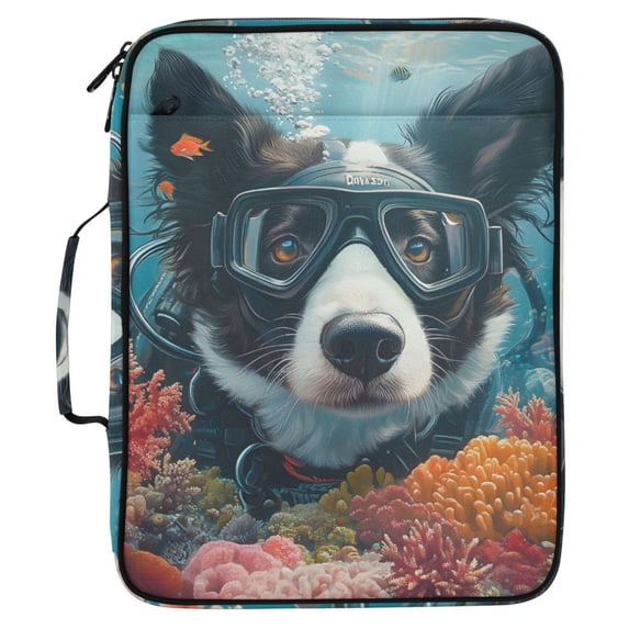 ALAZA Border Collie Dog Swim Pattern Expanding Accordion File Folder 3 ...