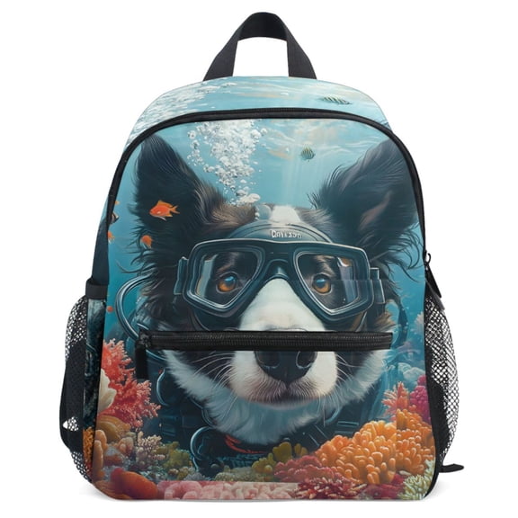 ALAZA Border Collie Dog Swim Pattern School Backpack Student Bookbag Mini Bag