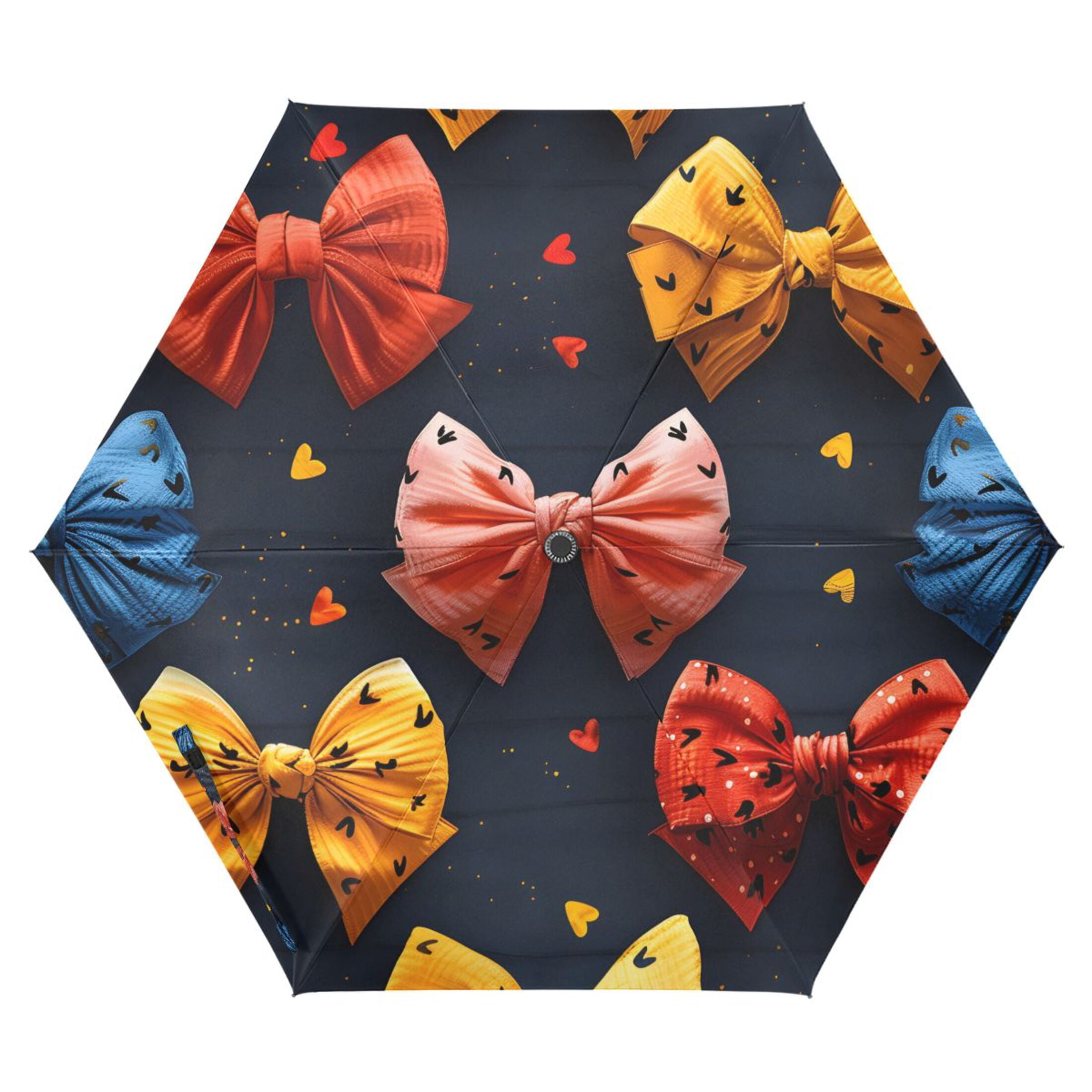ALAZA Bow Pattern UPF 50+ Compact Folding Umbrella for Rain Travel Umbrella Packable