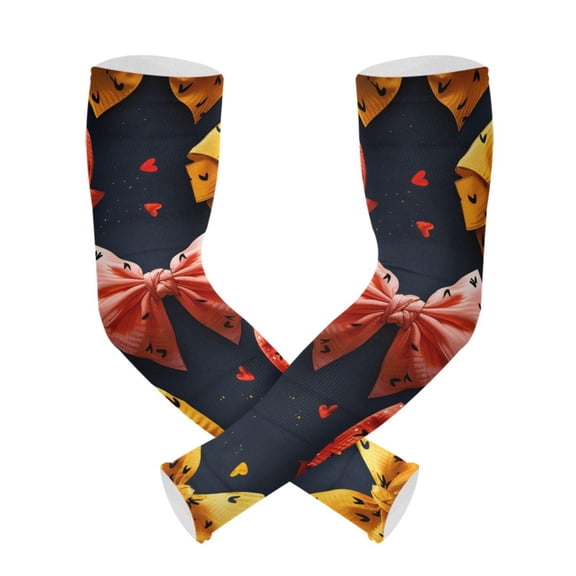 ALAZA Bow Pattern UV Sun Protection Arm Sleeves UPF 50+ Compression Cooling Sleeve 1 Pair