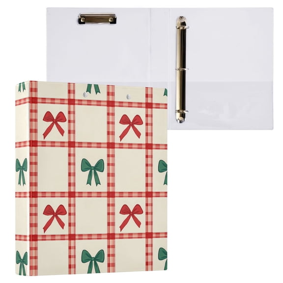 ALAZA Bow Texture Checkered Hardcover 3 Ring Binder 1.5" D-Rings with Interior Pockets Binders School 1 PC