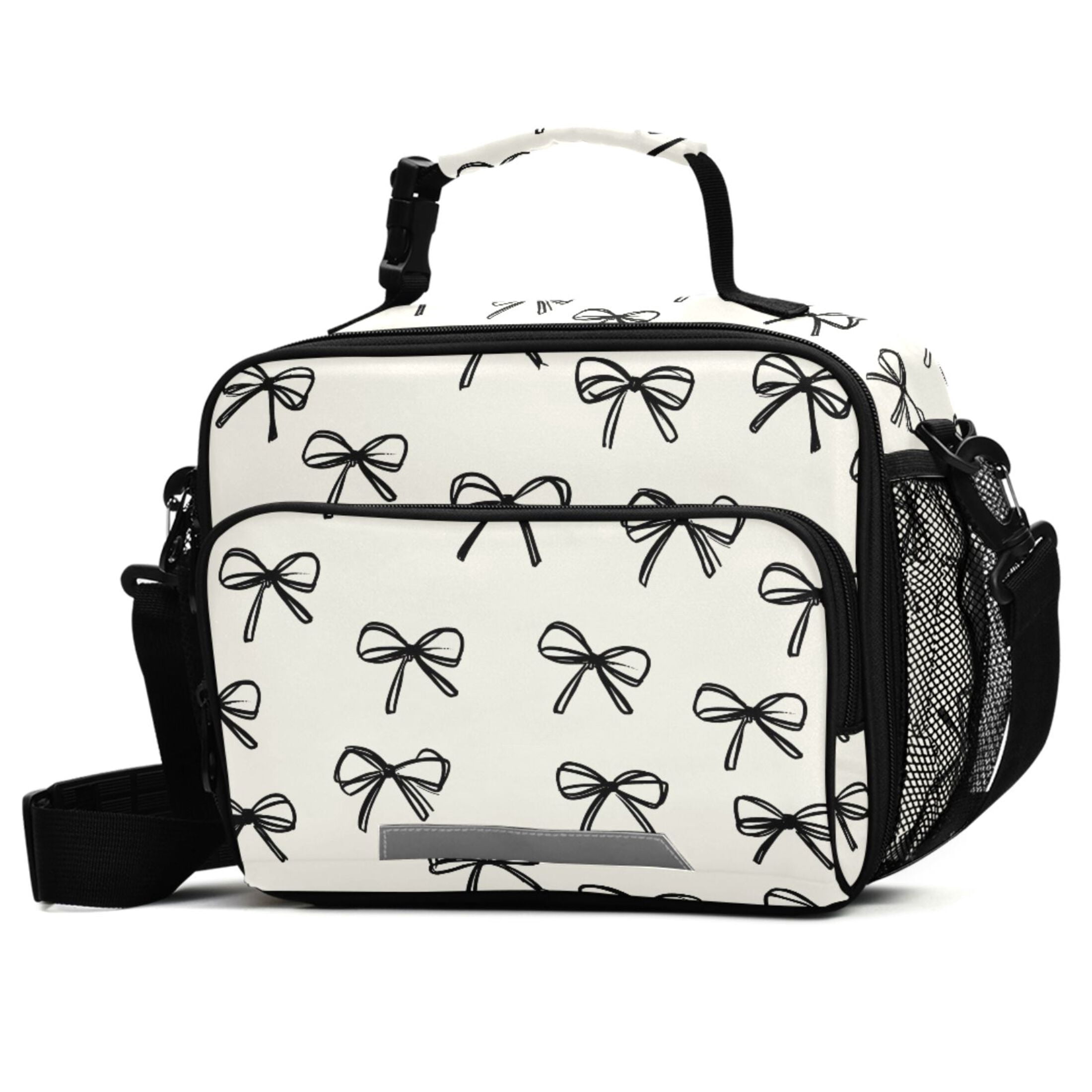 ALAZA Bows Beige Lunch Box Insulated Cooler Bag Reusable Tote Bags with ...