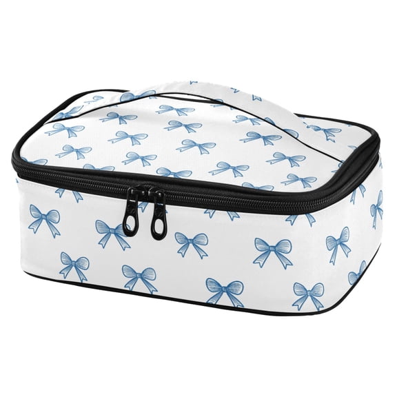 ALAZA Bows Blue Lunch Box Insulated Cooler Tote Bag Reusable School Picnic Travel Office