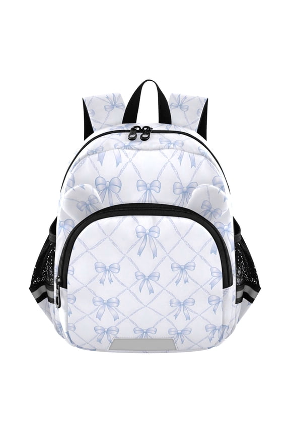 Bows Checkered Blue Mini Backpack School Bookbag Age 3-7 Medium