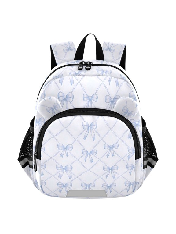 Bows Checkered Blue Mini Backpack School Bookbag Age 3-7 Small