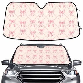 ALAZA Bows Checkered Pattern Car Windshield Sun Shade Foldable UV Ray Sunshade Visor Protector 55 x 27.6in