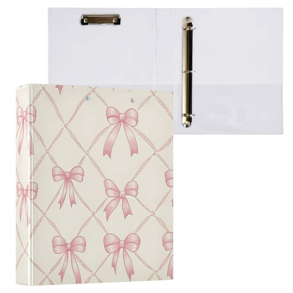 ALAZA Bows Checkered Hardcover 3 Ring Binder 1.5" Round Rings Interior Pockets Binders Organizer 1 Pack