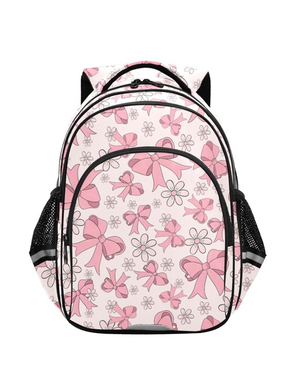 Bows Flower School Backpack Elementary Bag Student Bookbag Travel Rucksack