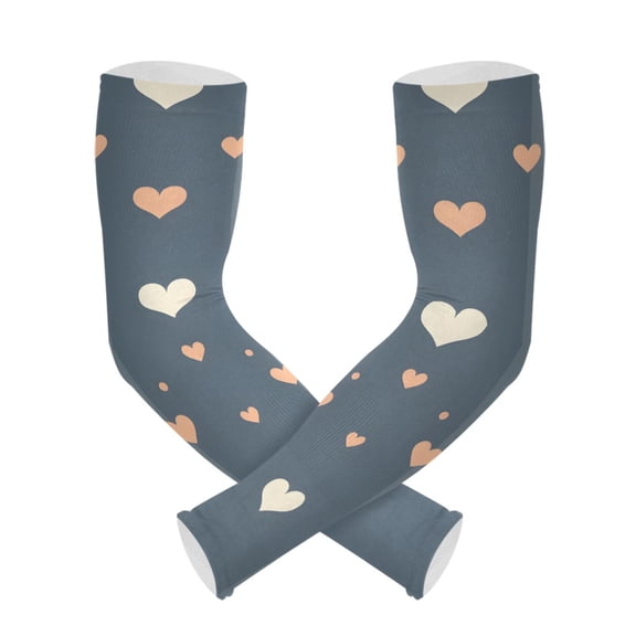 ALAZA Bows Hearts on Stripe UV Sun Protection Arm Sleeves UPF 50+ Compression Cooling Sleeve 1 Pair