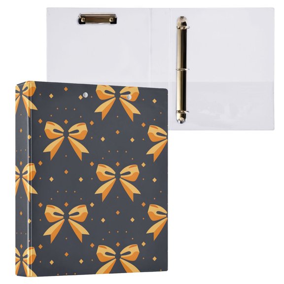 ALAZA Bows Print Hardcover 3 Ring Binder 1.5" Round Rings Interior Pockets Binders Organizer 1 Pack