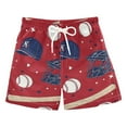 thumbnail image 1 of ALAZA Boys Swim Trunks Baseballs Beach Board Shorts Drawstring Swimsuit M, 1 of 6