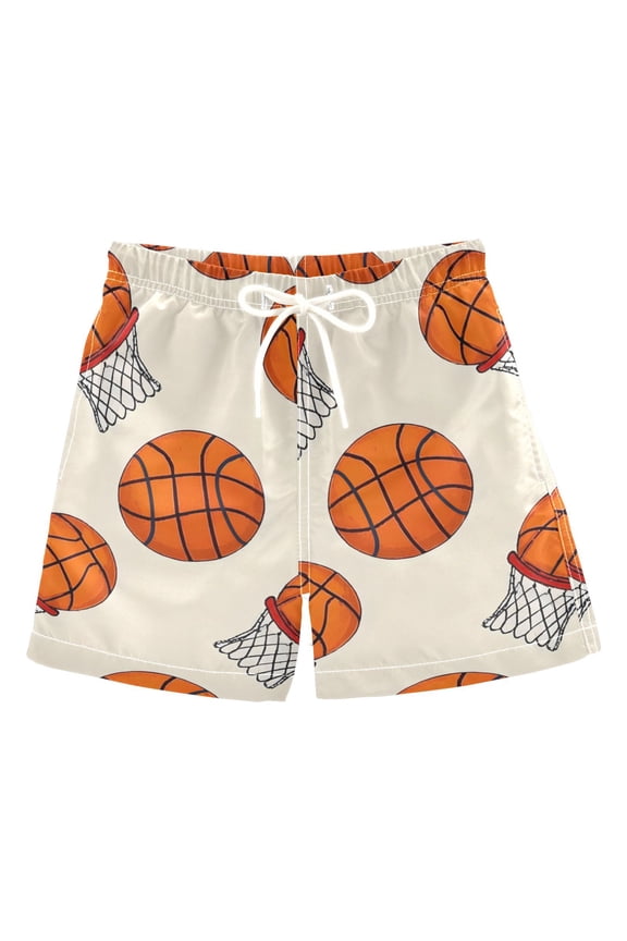 Boys Swim Trunks Basketball Beach Board Shorts Drawstring Swimsuit S