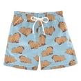 thumbnail image 1 of ALAZA Boys Swim Trunks Capybara Animals Beach Board Shorts Drawstring Swimsuit M, 1 of 6