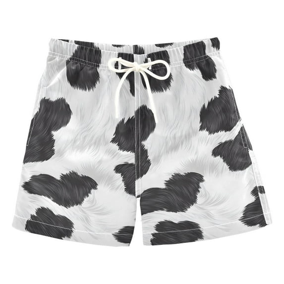 ALAZA Boys Swim Trunks Cow Print Beach Board Shorts Drawstring Swimsuit 5T
