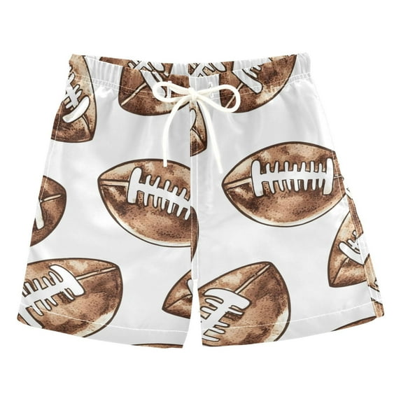 ALAZA Boys Swim Trunks Retro Football Beach Board Shorts Drawstring Swimsuit XL
