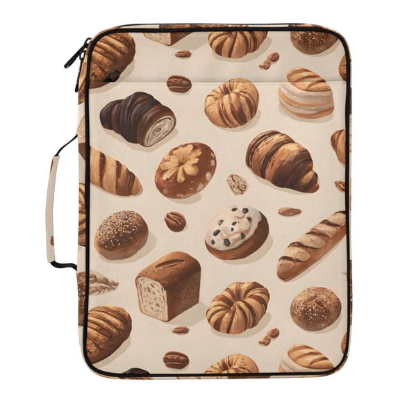 ALAZA Breads Pattern Expanding Accordion File Folder 3 Ring Zipper ...