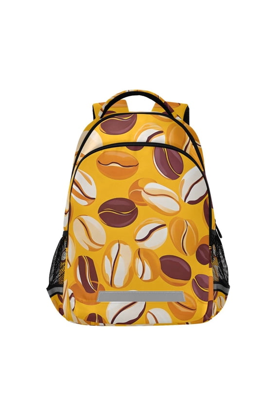 Brown Coffee Beans Backpack Elementary School Bag Bookbag Travel Rucksack