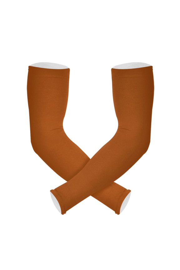 Brown UV Sun Protection Arm Sleeves UPF 50+ Compression Cooling Sleeve 1 Pair