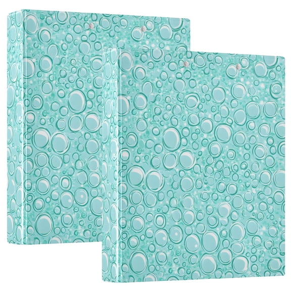 ALAZA Bubbles Marble Hardcover 3 Ring Binder 1.5" Round Rings Interior Pockets Binders Organizer 2 Pack