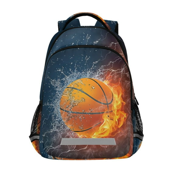 ALAZA Burning Basketball Backpack Elementary School Bag Bookbag Travel Rucksack