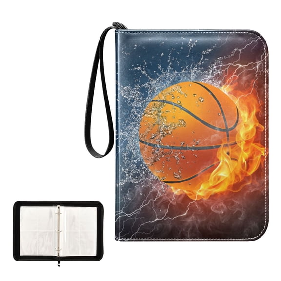 ALAZA Burning Basketball Trading Card Binder 4 Pocket Cards Collection Album 400 Folder Holder