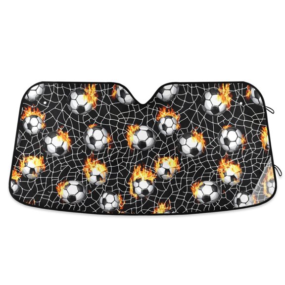 ALAZA Burning Basketballs Car Windshield Sun Shade Foldable UV Ray Sunshade Visor Protector 55 x 27.6in
