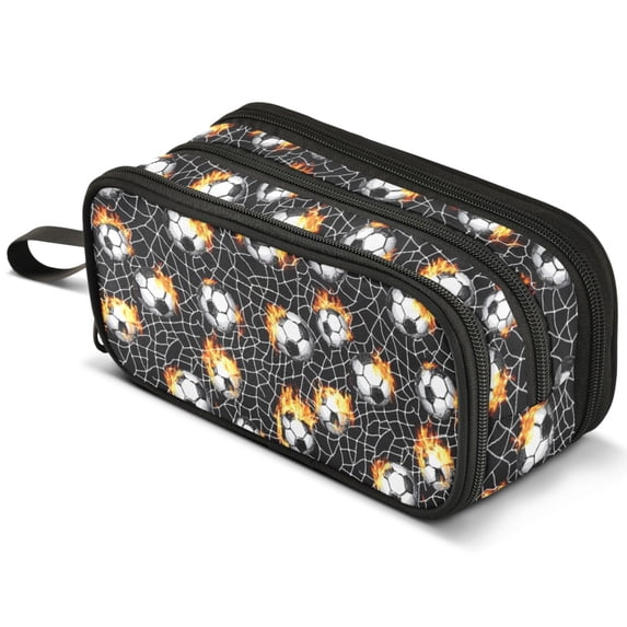 ALAZA Burning Basketballs Pencil Case Bag Large 3 Compartment Pen Pouch ...