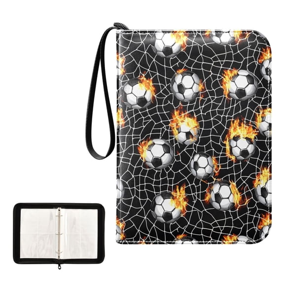 ALAZA Burning Basketballs Trading Card Binder 4 Pocket Cards Collection Album 400 Folder Holder