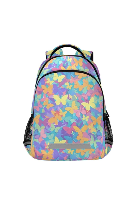 Butterflies Paint Backpack Elementary School Bag Bookbag Travel Rucksack